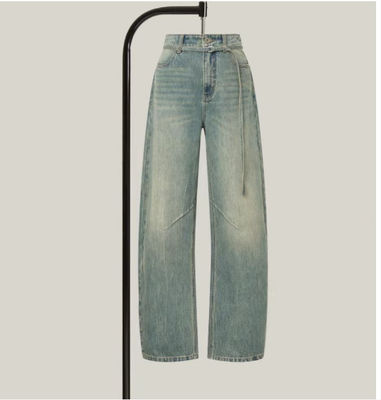 High-waisted, curved blade-style cut with unique side seam and knee tapering