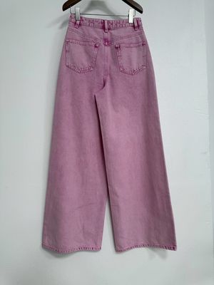 Extra Long Wide Leg Design  Pink Denim  Jeans For A Leg-Lengthening Effect