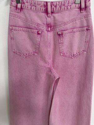 Extra Long Wide Leg Design  Pink Denim  Jeans For A Leg-Lengthening Effect