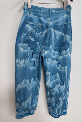 Bold Letter Print Vibrant Tie Dye Denim Bottom Tie Dye Jeans Men'S