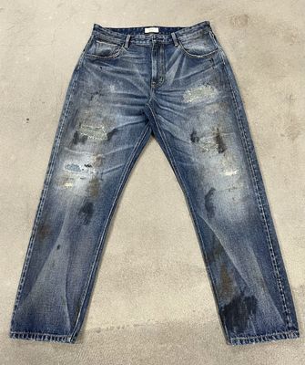 Stylish Vintage Mens Heavy Wash Jeans For A Classic Distressed Look