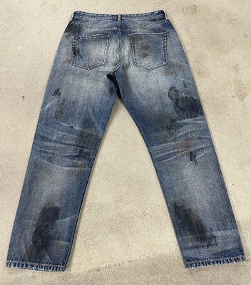 Stylish Vintage Mens Heavy Wash Jeans For A Classic Distressed Look