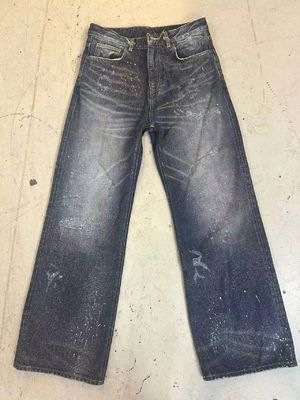 Vintage Inspired Paint Splatter Design Denim Bottom For A Bold Edgy Look