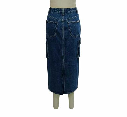 High Waisted Design Dark Denim Skirt For A Flattering Silhouette