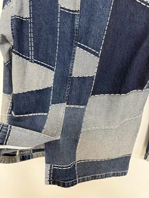 Trendy Jacquard Elements Denim Blazer For A Bold And Stylish Look