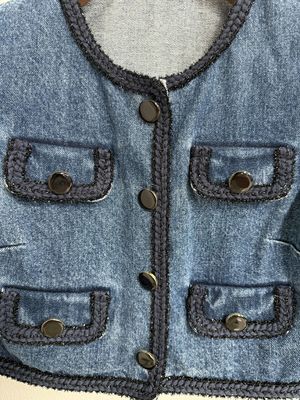 Washed Denim Blazer Outfit Jeans Blazer With A Textured High End Look