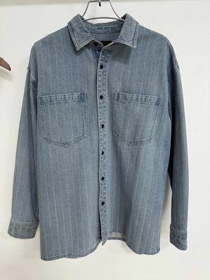 Vintage denim shirt with stylish jacquard patterns