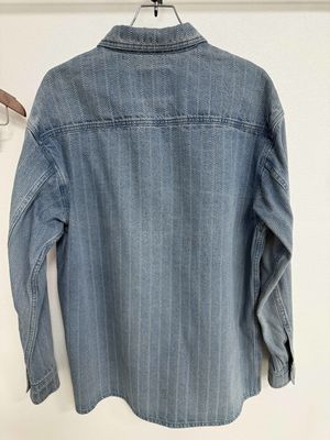 Vintage denim shirt with stylish jacquard patterns