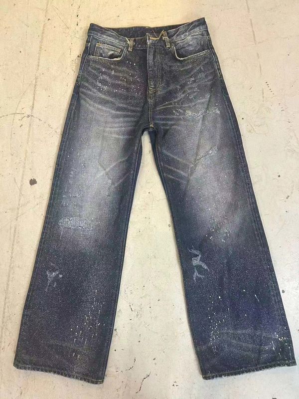 Vintage Inspired Paint Splatter Design Denim Bottom For A Bold Edgy Look